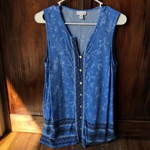 JJill Blue Sleeveless Top